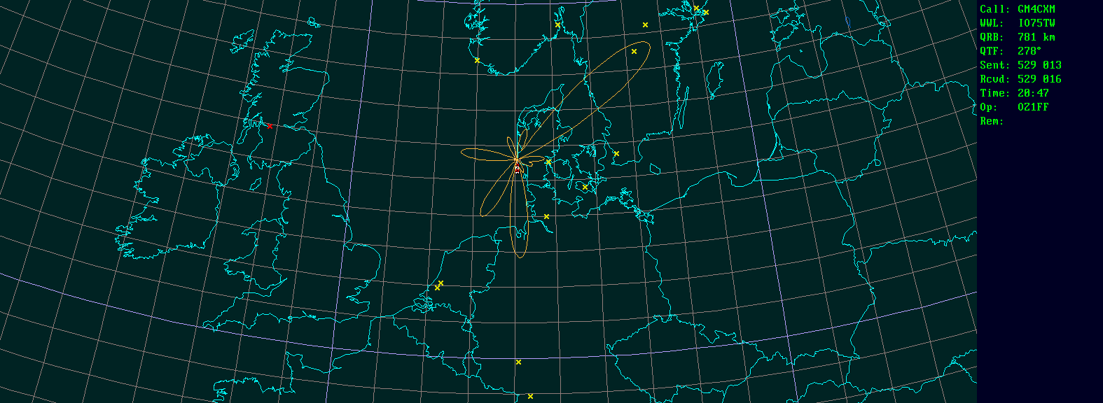 Polar map for 1,3 GHz