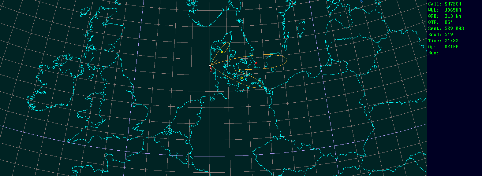 Polar map for 5,7 GHz