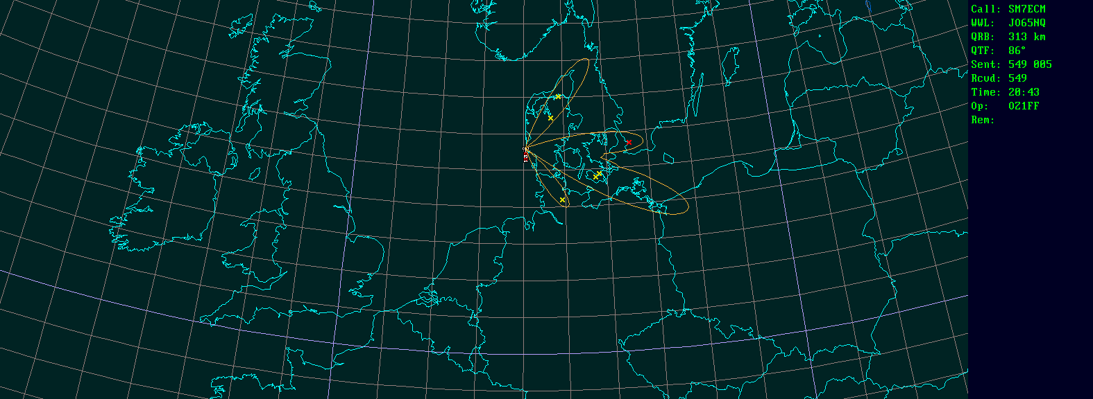 Polar map for 5,7 GHz