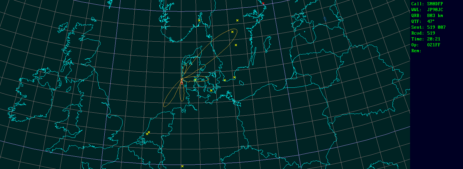 Polar map for 1,3 GHz