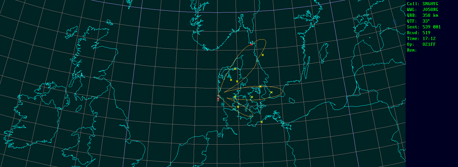 Polar map for 10 GHz