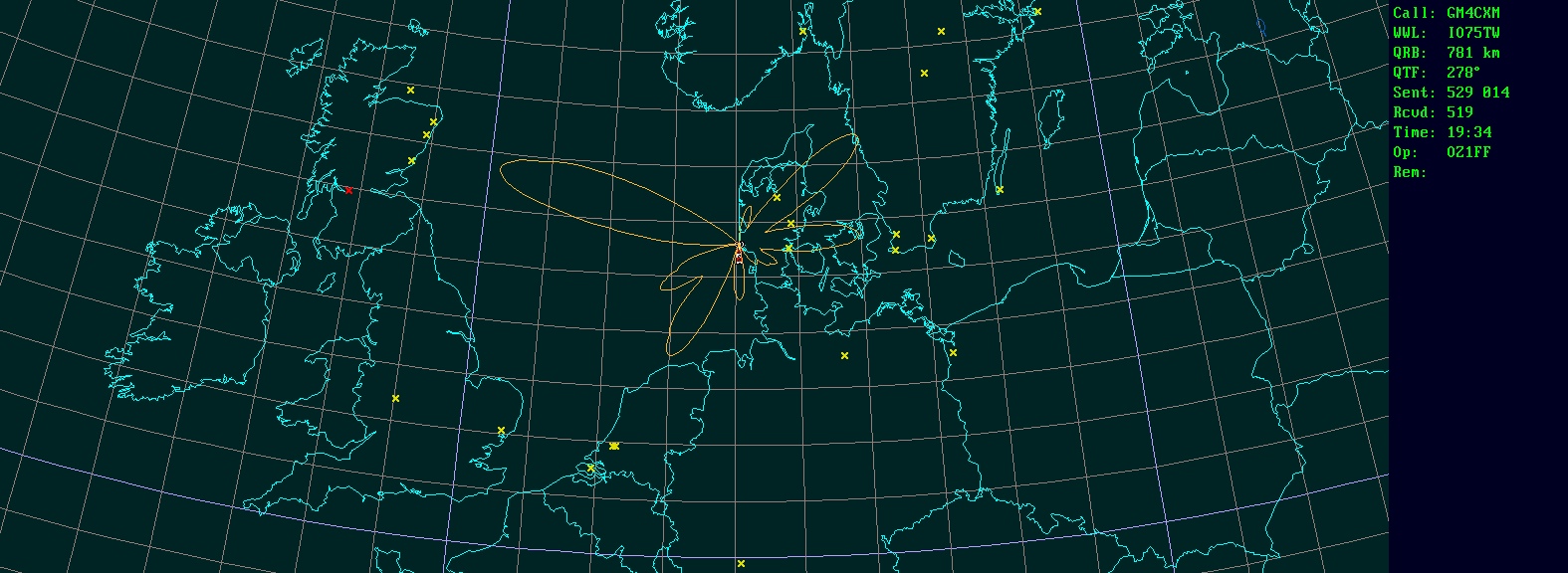 Polar map for 1,3 GHz