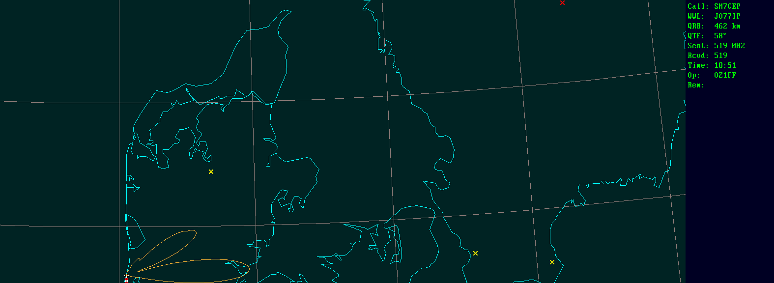 Polar map for 5,7 GHz