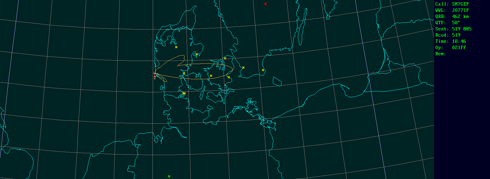 Polar map for 10 GHz