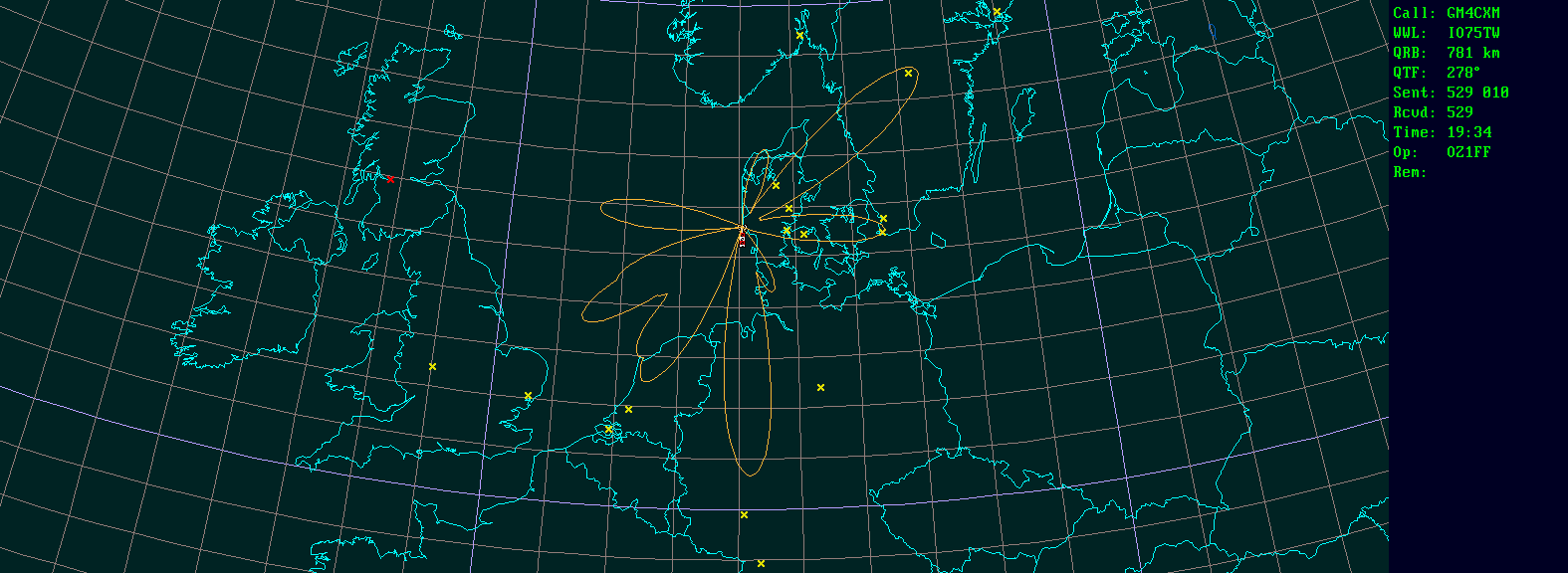 Polar map for 1,3 GHz