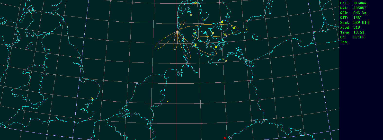 Polar map for 10 GHz