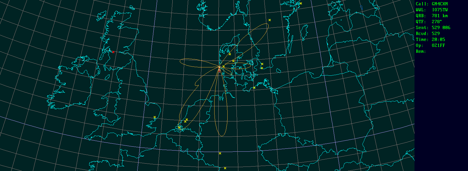 Polar map for 1,3 GHz