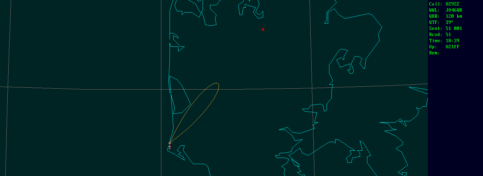 Polar map for 5,7 GHz