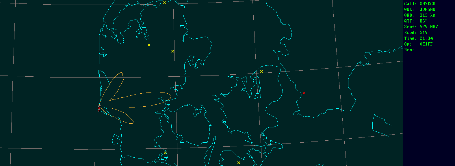 Polar map for 10 GHz