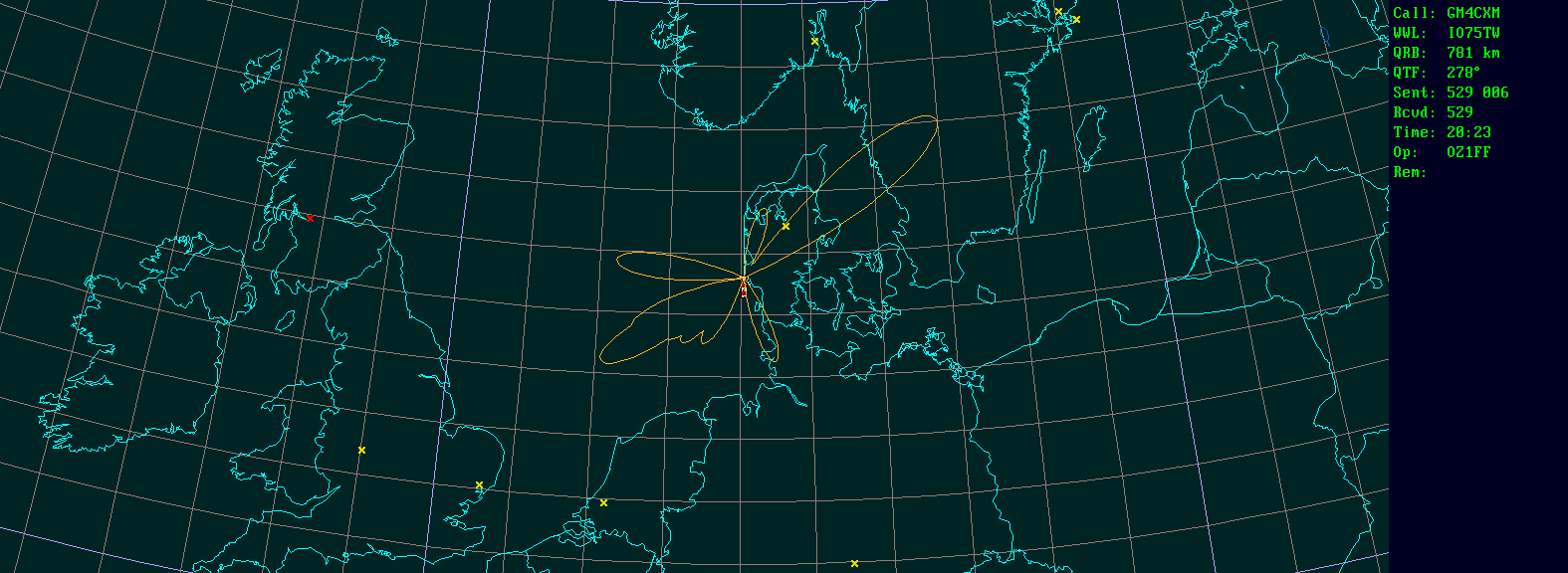 Polar map for 1,3 GHz