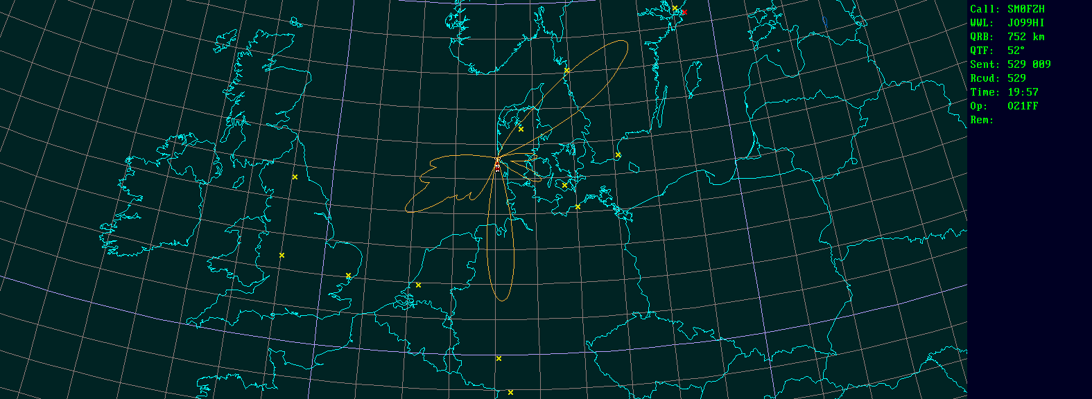 Polar map for 1,3 GHz