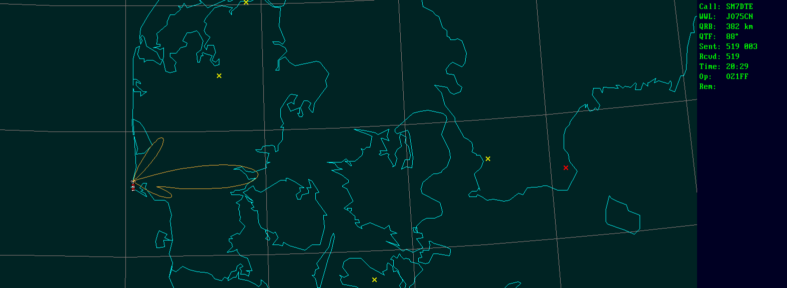 Polar map for 5,7 GHz