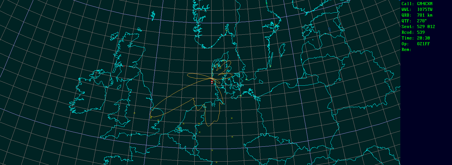 Polar map for 1,3 GHz