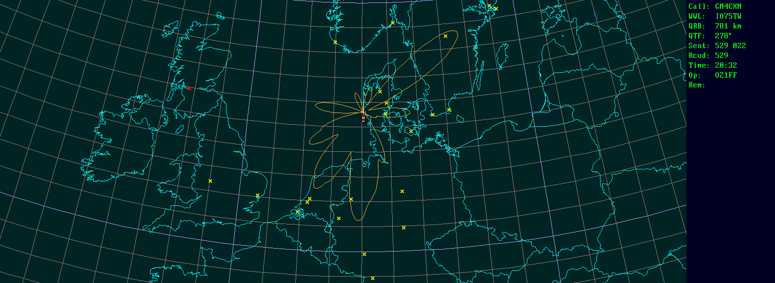 Polar map for 1,3 GHz