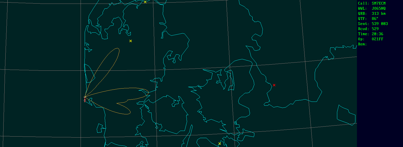 Polar map for 5,7 GHz