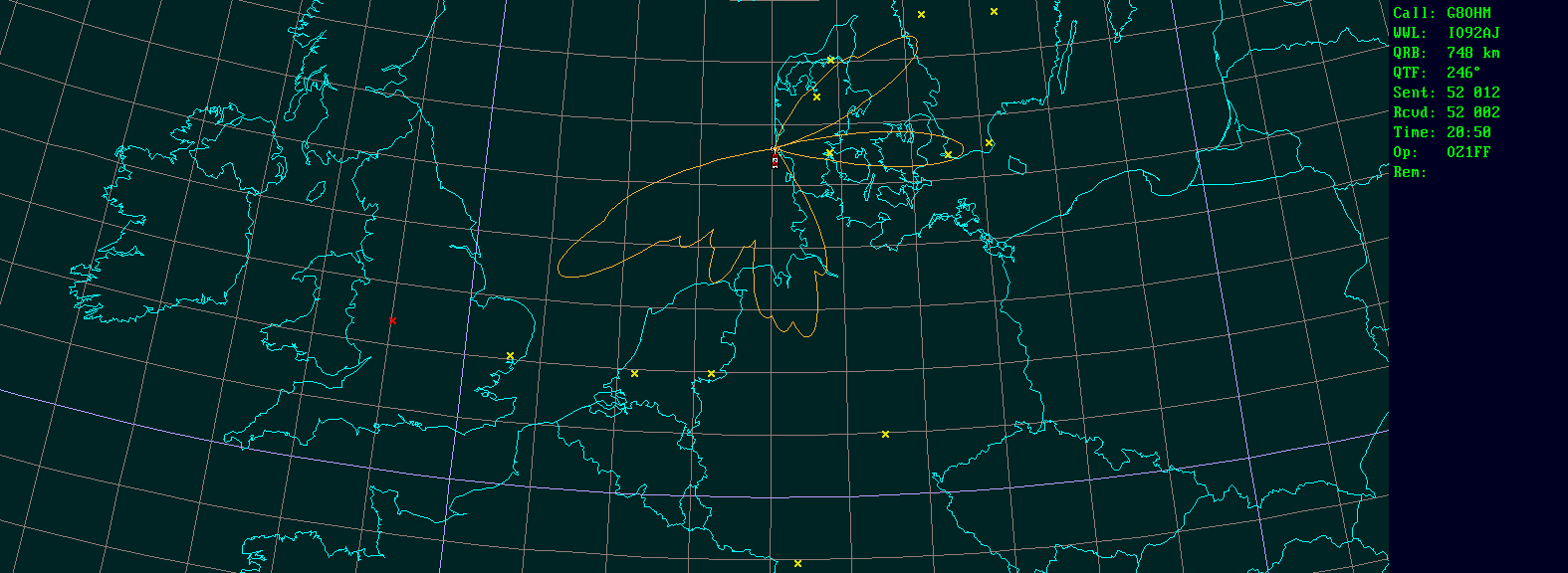 Polar map for 2,3 GHz