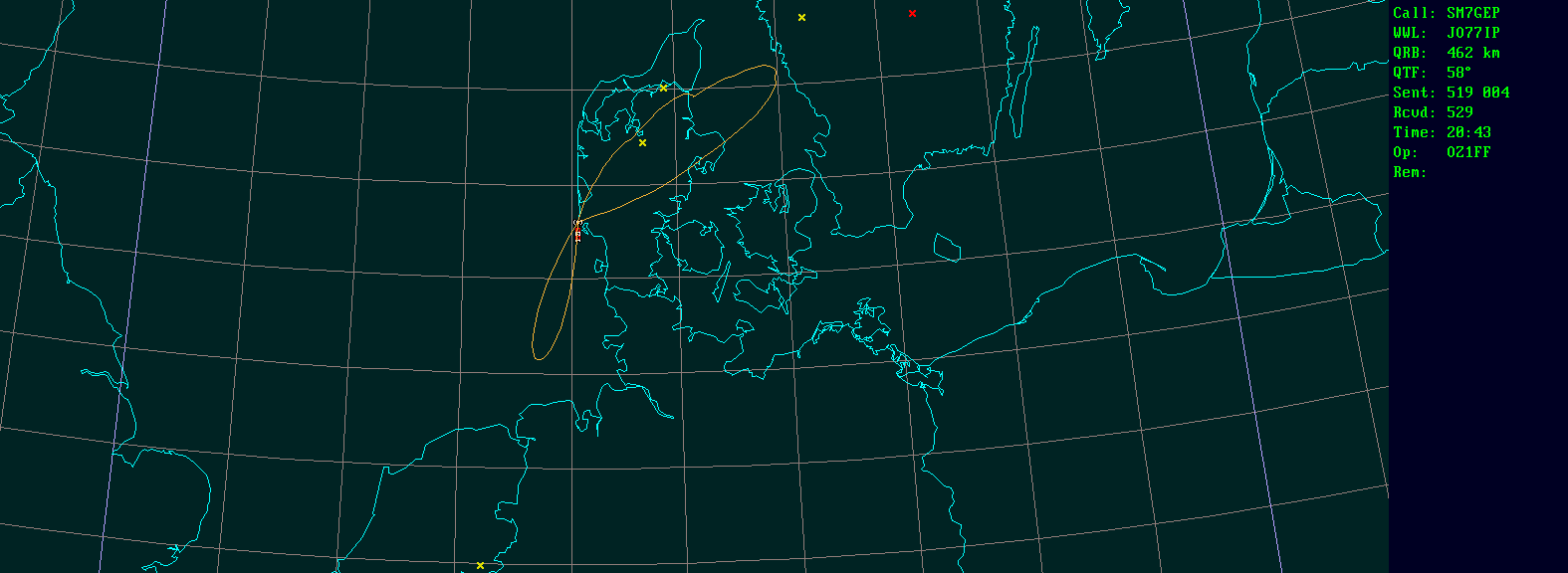 Polar map for 5,7 GHz