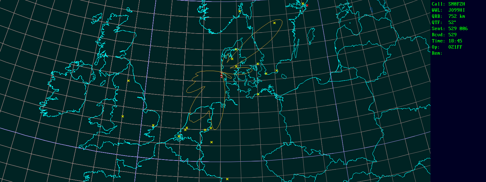 Polar map for 1,3 GHz