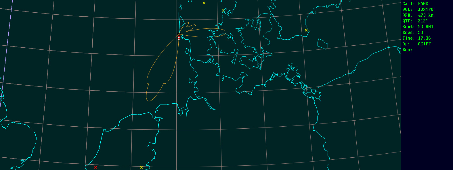 Polar map for 1,3 GHz