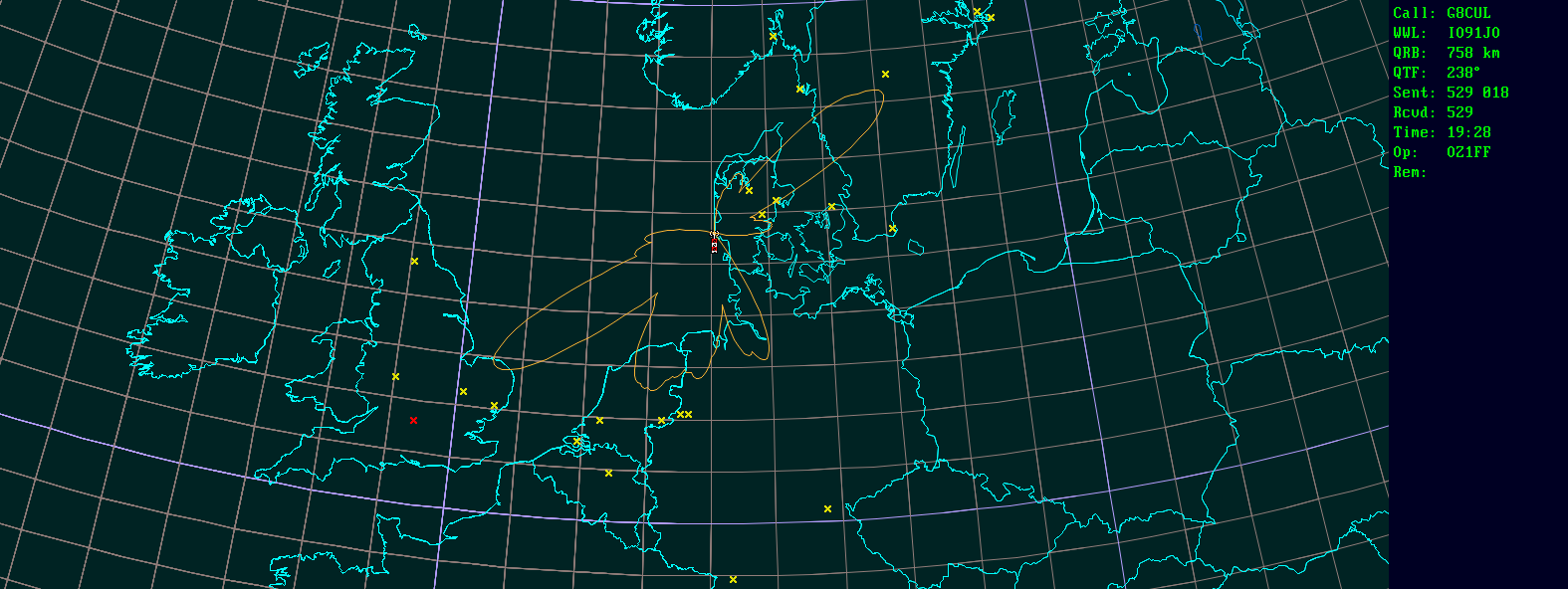 Polar map for 1,3 GHz