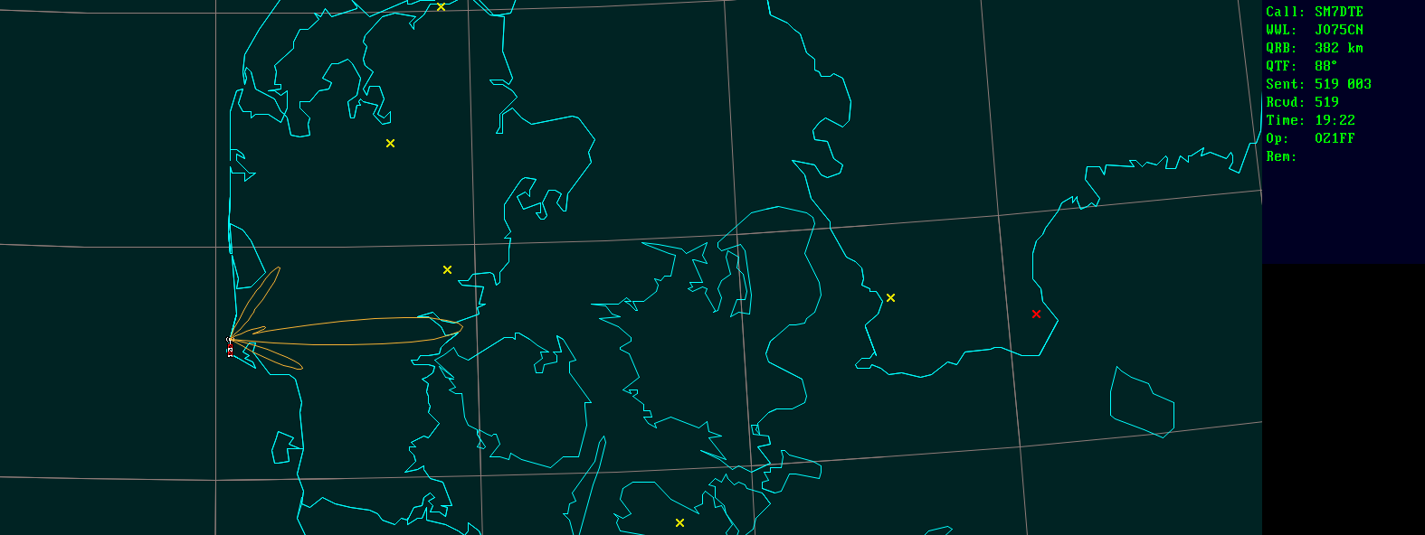 Polar map for 5,7 GHz