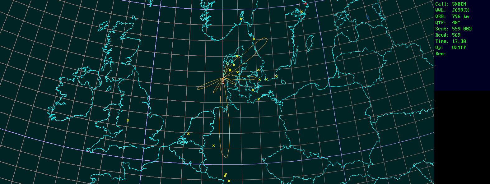 Polar map for 1,3 GHz